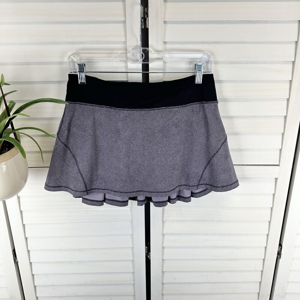 Lululemon‎ Circuit Breaker Skirt II Dispersed Dusky Lavender Black Skort Size 6